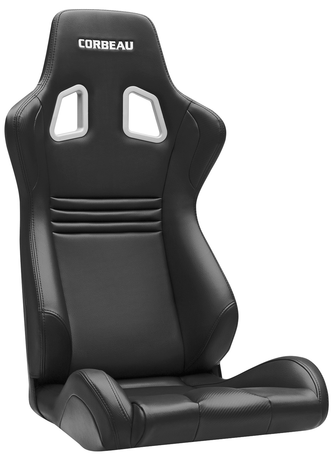 Corbeau Sportline  Racing Seat, Evolution Fixed Back Black Vinyl / Carbon Black Stitch, 64901FB